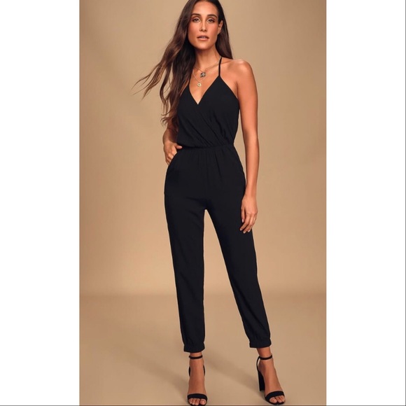 lulus black overalls